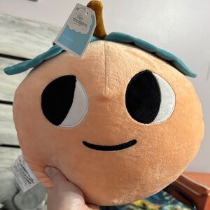 Dreamers Peach Plush Pillow with Black and White Accents